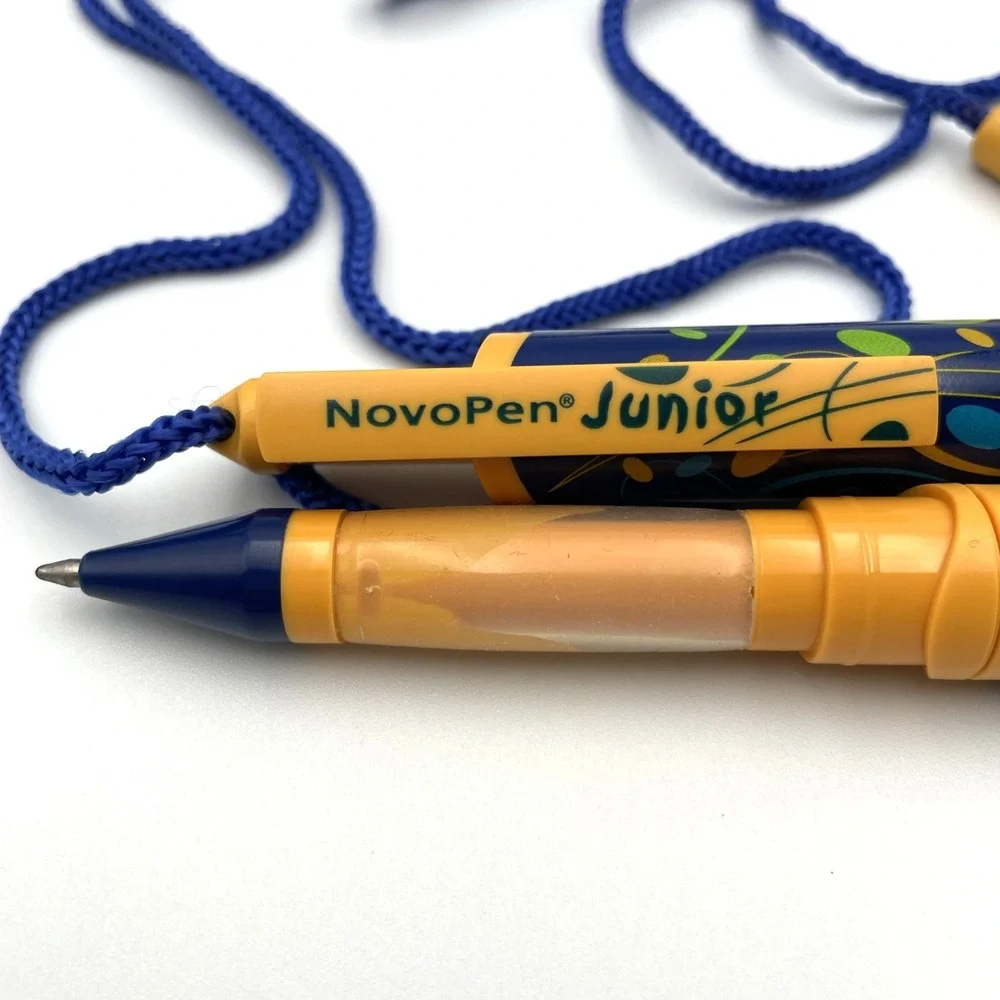 Novo Nordisk NovoPen Junior Drug Rep Pen Vintage Lanyard Blue Yellow 0006